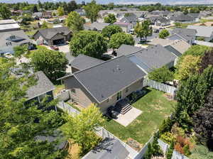 Aerial perspective of suburban area
