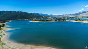 Water view with a mountainous background