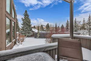 View of snow covered patio