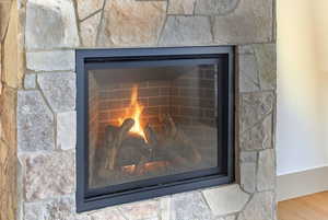 Detailed view of a fireplace
