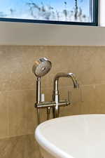 Bathroom view of tile walls