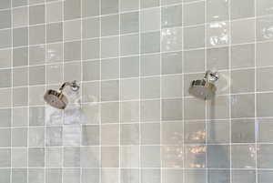 Detailed view of tiled shower