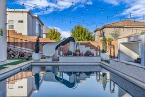 Swimming pool featuring a fenced backyard and a patio