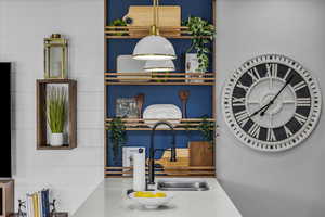 Kitchen view of a sink