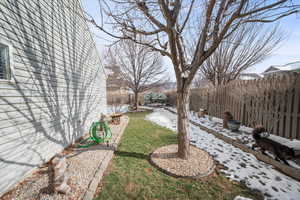 View of fenced backyard