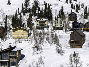 Aerial perspective of suburban area