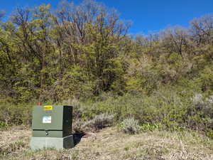 Exterior view of a pad mount transformer