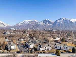 View of mountain backdrop with nearby suburban area