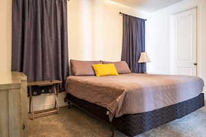 Bedroom with carpet floors