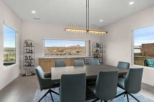 Dining space featuring healthy amount of natural light and recessed lighting