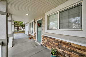 View of covered porch