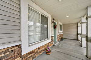 View of covered porch