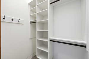 View of walk in closet