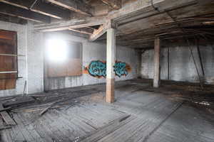 View of unfinished basement