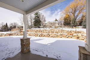 View of snow covered patio