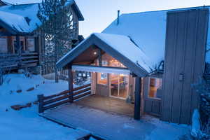 View of snow covered deck