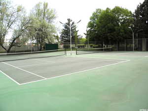 View of tennis court