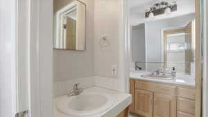 Bathroom featuring vanity