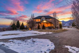View of front of house with a mountain view
