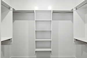 View of walk in closet