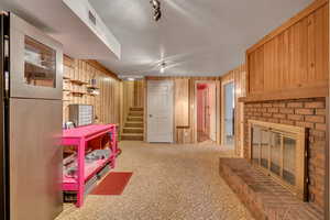 Basement Family Room with Fireplace