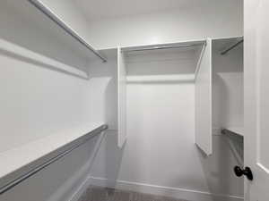 View of walk in closet