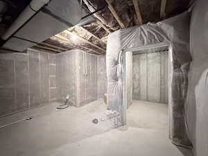 View of unfinished basement