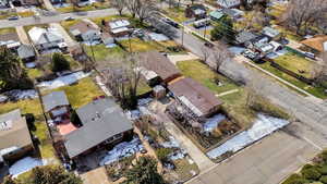 Aerial perspective of suburban area