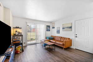 Living area featuring wood finished floors