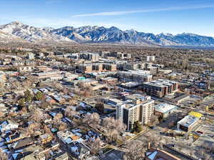 Mountain view featuring nearby urban area