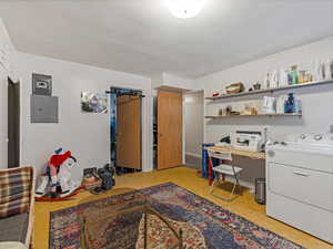 Office space with washer / clothes dryer and electric panel