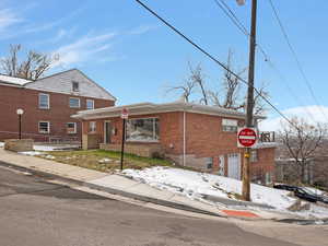 View of front facade with brick siding