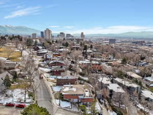 View of urban area with a mountainous background