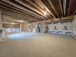 Unfinished below grade area with heating unit