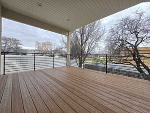 View of wooden deck