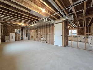 Below grade area featuring electric panel