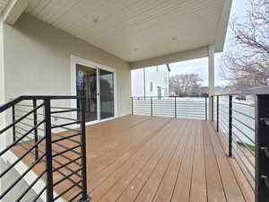 View of wooden deck
