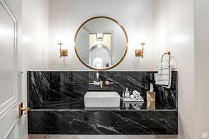 Bathroom featuring vanity