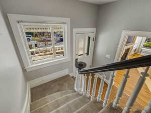 Stairs with baseboards