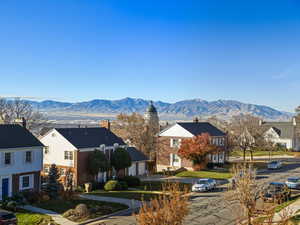 Mountain view with nearby suburban area