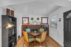Dining space featuring light wood-style floors