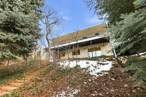 View from backyard to main house