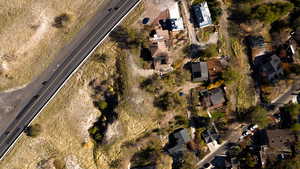 Aerial perspective of suburban area