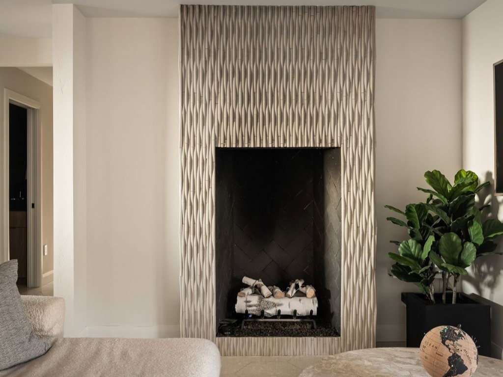 Detailed view of a fireplace