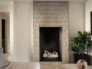 Detailed view of a fireplace