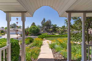 View looking out from the front door.