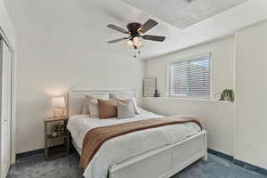 Large downstairs bedroom that fits a king-sized bed.