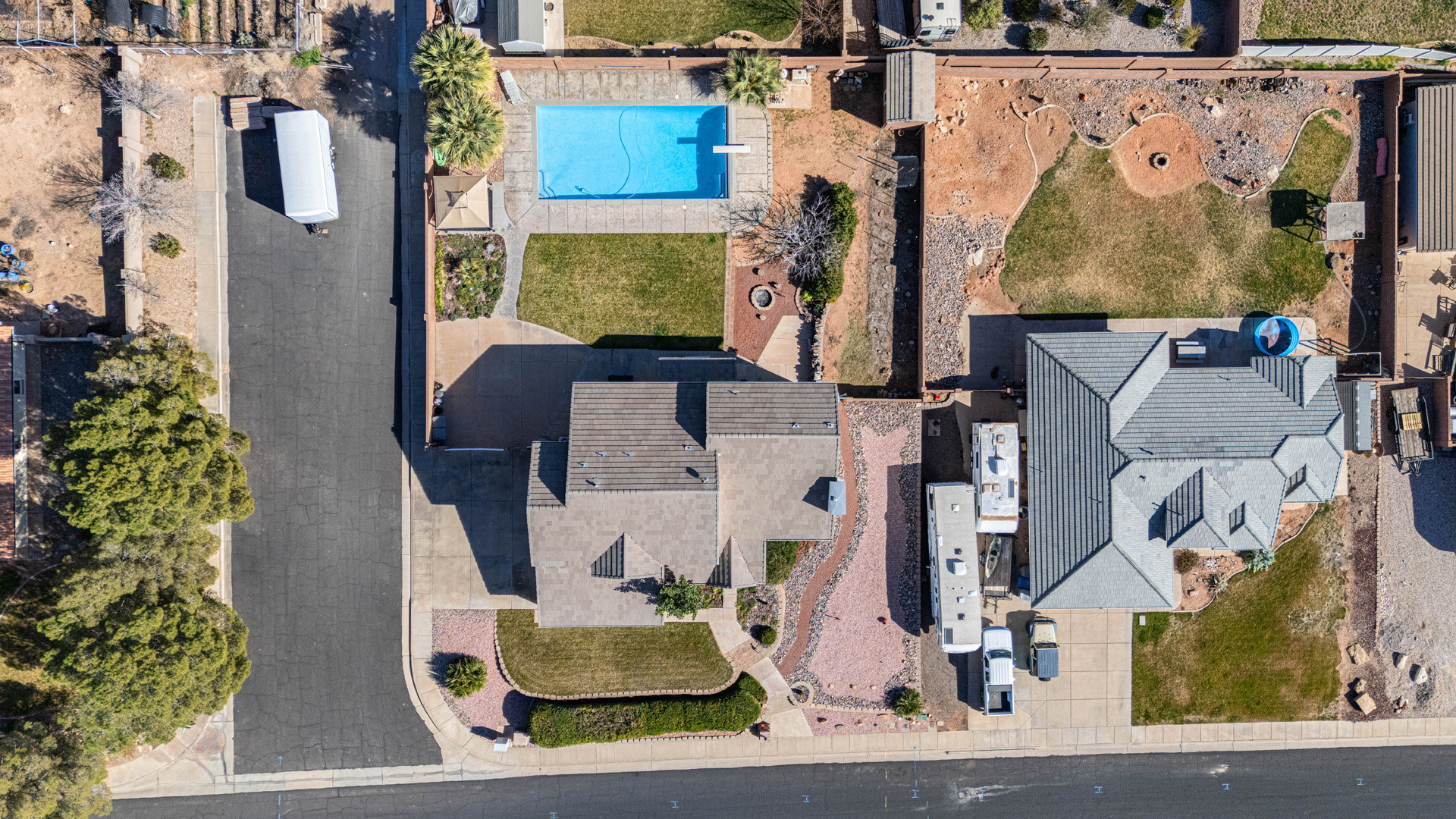 Aerial view of a property