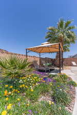 View of gazebo by the pool.