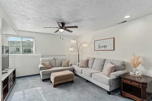 Large downstairs living room. The window looks out to the south.